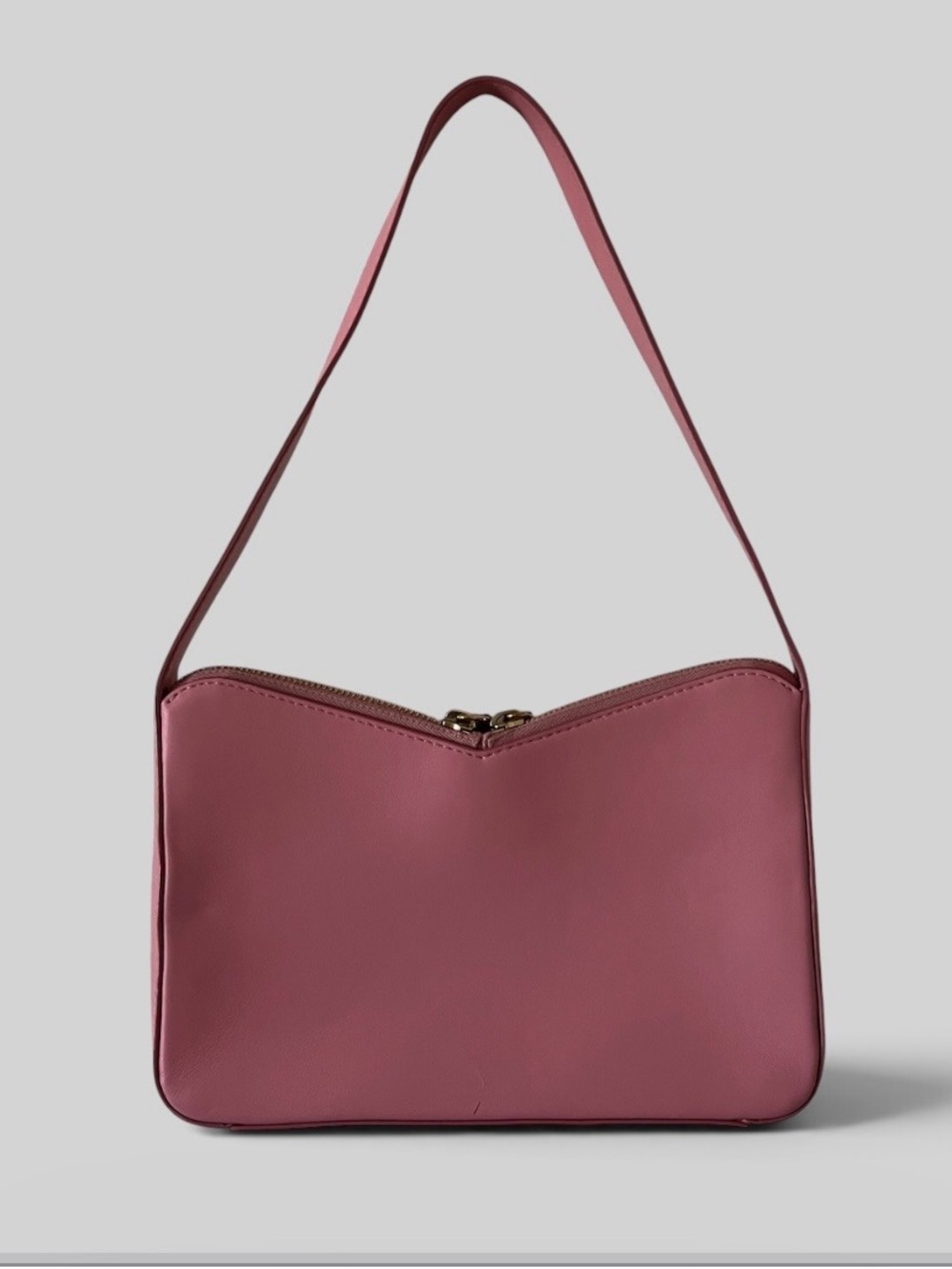 Mansur Gavriel Pink M Frame Double Zip Leather Baguette Shoulder Bag - Picture 5 of 16